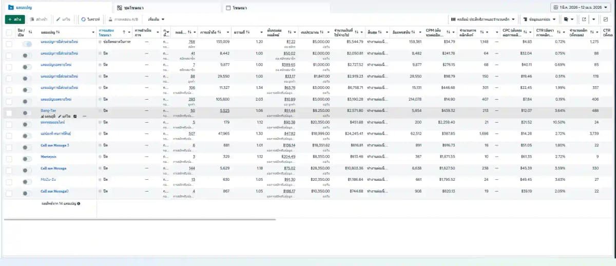 ตัวอย่างแคมเปญ Facebook Ads 01